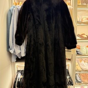 Elegant Black Fur Coat full length